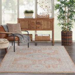Multicoloured Traditional Bordered Geometric Easy To Clean Rug For Living Room Bedroom & Dining Room-239Cm X 310Cm - thumbnail 2