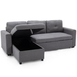 More4Homes Newport Fabric Corner Large 3 Seater Sofa Bed With Storage Left Or Right Side (Grey) - thumbnail 6