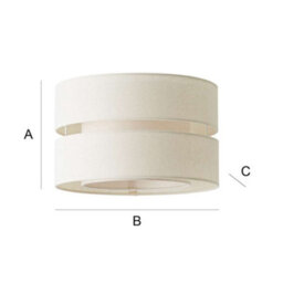 Valuelights Sophia 2 Tier Natural Linen Drum Ceiling Lamp Shade (D)30Cm - thumbnail 8