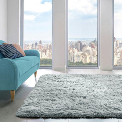 Home Republic Alaska Sponged Shaggy Rug - Grey