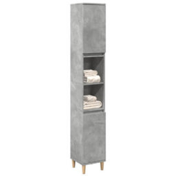 Berkfield Bathroom Cabinet Concrete Grey 30X30X190 Cm Engineered Wood - thumbnail 1