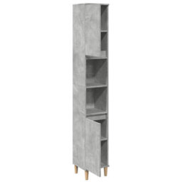 Berkfield Bathroom Cabinet Concrete Grey 30X30X190 Cm Engineered Wood - thumbnail 5