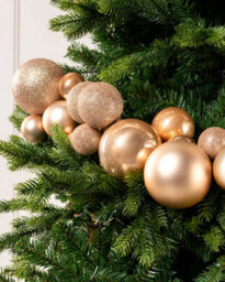 Werchristmas Rose Gold Bauble Garland, 9 Ft - thumbnail 3