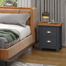 Core Products Dunkeld 2 Drawer Midnight Blue Bedside Cabinet, H55.5Cm X W45.0Cm X D40.0Cm - thumbnail 8