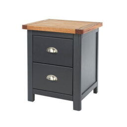 Core Products Dunkeld 2 Drawer Midnight Blue Bedside Cabinet, H55.5Cm X W45.0Cm X D40.0Cm - thumbnail 1