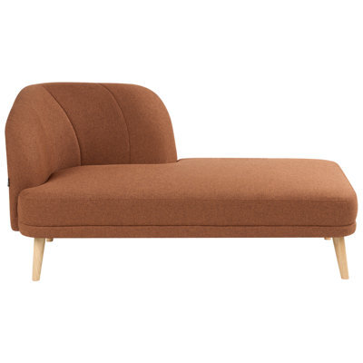 Beliani Left-Hand Chaise Longue Tanlay Fabric Golden Brown - image 1