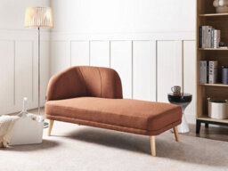 Beliani Left-Hand Chaise Longue Tanlay Fabric Golden Brown - thumbnail 2