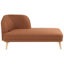 Beliani Left-Hand Chaise Longue Tanlay Fabric Golden Brown - thumbnail 1