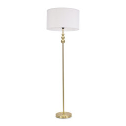 Valuelights Marissa Gold Stacked Ball Floor Lamp With White Drum Shade - thumbnail 2