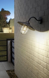 2 Pack Black Cage Outdoor Wall Lights With Fisherman Shade - 60W E27 Porch Lamps - thumbnail 4