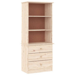 Vidaxl Bookcase With Drawers Alta 60X35X142 Cm Solid Wood Pine Bookcases - thumbnail 2