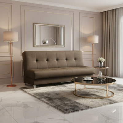 Enduro Xi Click Clack Sofa Bed Wooden Frame Foam Mattress Ideal For Living Room 195X90X85 Cm Brown - image 1