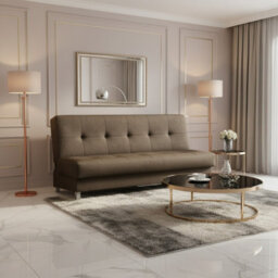 Enduro Xi Click Clack Sofa Bed Wooden Frame Foam Mattress Ideal For Living Room 195X90X85 Cm Brown