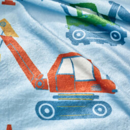 Catherine Lansfield Kids Digger Dreams Cosy Fleece 130X170Cm Blanket Throw Blue - thumbnail 4