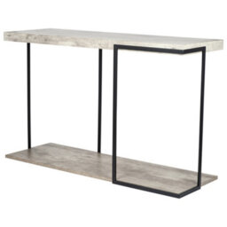 Pacific Lifestyle Grey Concrete Effect Console Table With Lower Shelf And Black Metal Frame 122Cm, Jersey - thumbnail 7