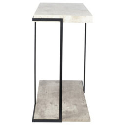 Pacific Lifestyle Grey Concrete Effect Console Table With Lower Shelf And Black Metal Frame 122Cm, Jersey - thumbnail 6