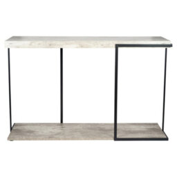Pacific Lifestyle Grey Concrete Effect Console Table With Lower Shelf And Black Metal Frame 122Cm, Jersey - thumbnail 5