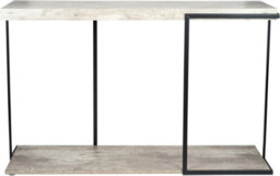 Pacific Lifestyle Grey Concrete Effect Console Table With Lower Shelf And Black Metal Frame 122Cm, Jersey - thumbnail 2