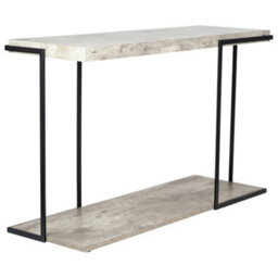 Pacific Lifestyle Grey Concrete Effect Console Table With Lower Shelf And Black Metal Frame 122Cm, Jersey - thumbnail 8
