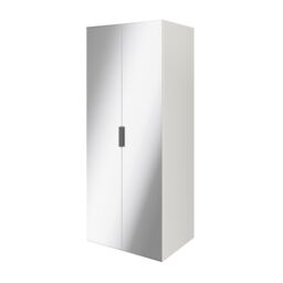 GoodHome Atomia Freestanding Matt White Particle Board Mirrored Double Wardrobe (H)1875mm (W)750mm (D)580mm - thumbnail 2
