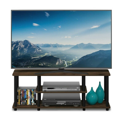 Walplus Furinno Turn-N-Tube No Tools 3D 3-Tier Entertainment Tv Stands, Columbia Walnut/black - image 1