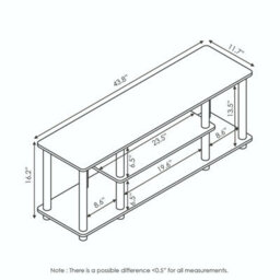 Walplus Furinno Turn-N-Tube No Tools 3D 3-Tier Entertainment Tv Stands, Columbia Walnut/black - thumbnail 5
