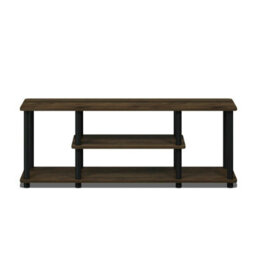 Walplus Furinno Turn-N-Tube No Tools 3D 3-Tier Entertainment Tv Stands, Columbia Walnut/black - thumbnail 4