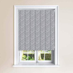 Lister Cartwright Beanstalk Leaf Patterned Roller Blinds - (180 X 140 Cm) Easy To Fit Child Safety Included - Grey