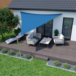 Blue 400X400X400Cm Triangular Shade Sail Uv Resistant - thumbnail 5