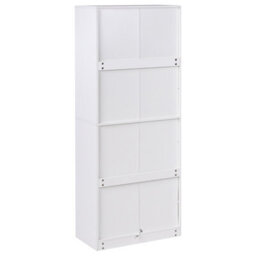 Wyld And Coco Tall Shoe Cabinet 2 Doors 8 Adjustable Shelves With Led Strip, White, W70 X D35 X H170Cm - thumbnail 7