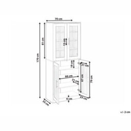 Wyld And Coco Tall Shoe Cabinet 2 Doors 8 Adjustable Shelves With Led Strip, White, W70 X D35 X H170Cm - thumbnail 4