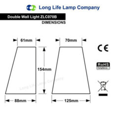 Long Life Lamps Company Cone Shape Up Down Outdoor Wall Light Stainless Steel Black Finish Zlc070B - thumbnail 2