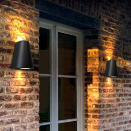 Long Life Lamps Company Cone Shape Up Down Outdoor Wall Light Stainless Steel Black Finish Zlc070B - thumbnail 8