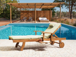 Beliani Sun Lounger Pad Cushion Toscana/java/amantea Premium 189 X 58 Cm Green - thumbnail 2