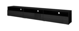 Arte Athens 40 Black Gloss Tv Cabinet W2700mm H400mm D410mm - Sleek Design With 3 Drawers And Wall-Mount Option