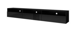 Arte Athens 40 Black Gloss Tv Cabinet W2700mm H400mm D410mm - Sleek Design With 3 Drawers And Wall-Mount Option - thumbnail 2