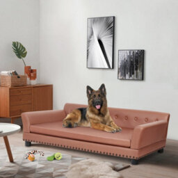 Bingopaw Xl Dog Bed Pu Leather Luxury Dog Sofa Fancy Couch Pet Animal Furniture,120X74X40Cm - thumbnail 8
