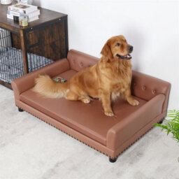 Bingopaw Xl Dog Bed Pu Leather Luxury Dog Sofa Fancy Couch Pet Animal Furniture,120X74X40Cm - thumbnail 7