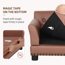 Bingopaw Xl Dog Bed Pu Leather Luxury Dog Sofa Fancy Couch Pet Animal Furniture,120X74X40Cm - thumbnail 5