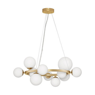 Luminosa Lighting Luminosa Odillia Globe Pendant Ceiling Light Opal, Matt Gold Led G9 11X5W - image 1