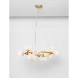 Luminosa Lighting Luminosa Odillia Globe Pendant Ceiling Light Opal, Matt Gold Led G9 11X5W - thumbnail 2
