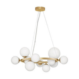 Luminosa Lighting Luminosa Odillia Globe Pendant Ceiling Light Opal, Matt Gold Led G9 11X5W