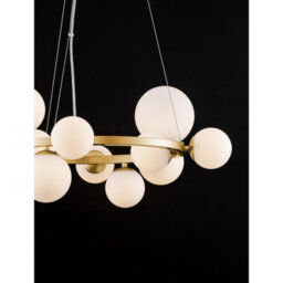 Luminosa Lighting Luminosa Odillia Globe Pendant Ceiling Light Opal, Matt Gold Led G9 11X5W - thumbnail 5