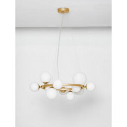 Luminosa Lighting Luminosa Odillia Globe Pendant Ceiling Light Opal, Matt Gold Led G9 11X5W - thumbnail 4