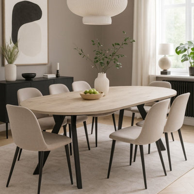 Leon Transformable Round Dining Table 90/180 Cm Urban Oyster Finish  Modern Space Saver Fast Delivery - image 1