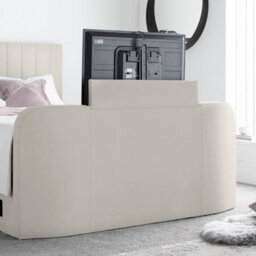 Onelife Natural Velvet Upholstered Tv Ottoman - King Size Bed Frame - thumbnail 5