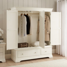 The Furniture Market Wilmslow White Painted 3 Door Triple Wardrobe With Mirror - thumbnail 4