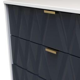 Pesaro Ready Assembled Matt Indigo & White No Effect 4 Drawer Wide Chest (H)885mm (W)765mm (D)415mm - thumbnail 5
