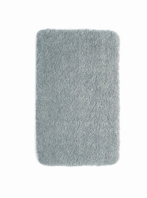 Washable Silver Thick Shaggy Rug, Modern Plain Rug For Bedroom, & Living Room, Silver Rug For Dining Room-60Cm X 100Cm - image 1