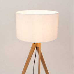 Luminosa Lighting Luminosa Natt Tripod Floor Lamp White, Natural Wood 1X E27 - thumbnail 6